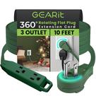 Cabo de extensão GearIt 360, plugue plano rotativo, 3 tomadas, 3 m