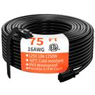 Cabo de extensão HUANCHAIN 75 pés preto impermeável 16AWG 10A ETL