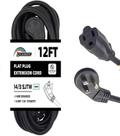 Cabo de extensão interno HONDERSON 14 Gauge 3 pinos 12 pés preto Cabo de extensão interno HONDERSON 14 Gauge 3 pinos 12 pés preto