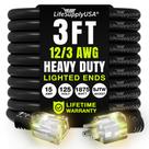 Cabo de extensão LifeSupplyUSA 3 pés/1 m 12/3 calibre 3 pinos SJTW Cabo de extensão LifeSupplyUSA 3 pés/1 m 12/3 calibre 3 pinos SJTW