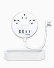 Cabo de extensão NTONPOWER de 15 pés com 3 saídas e 4 portas USB