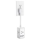 Cabo de extensão NTONPOWER Short de 15 cm com 3 tomadas AC, 3 USB Cabo de extensão NTONPOWER Short de 15 cm com 3 tomadas AC, 3 USB