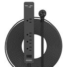 Cabo de extensão plano NTONPOWER Ultra Thin de 15 pés com 4 saídas e 2 USB
