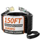 Cabo de extensão PlugSaf Black 16AWG 150 pés 10A 1250W ao ar livre