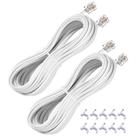 Cabo de extensão telefônica YIENFBEV 25 pés, pacote com 2, branco