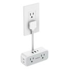 Cabo de extensão TESSAN Slim Flat Power Strip 4 portas AC 3 USB