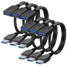 Cabo de extensão USB 3.0 SaiTech IT 1 pé preto, pacote com 6
