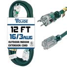 Cabo de extensão YOJOE 16 Gauge 12 pés interno/externo 13A 125V