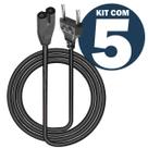 Cabo de Força Tipo 8 Bipolar 1 Metro Kit com 5 para TV e Monitor