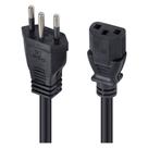 Cabo De Força Tripolar Para Fonte 3x0,75 Mm 250v - 3 Mts (10 Un) - PC / 10 Cabo De Força Tripolar Para Fonte 3x0,75 Mm 250v - 3 Mts (10 Un) - PC / 10