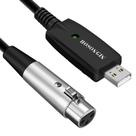 Cabo de gravação HOSONGIN XLR fêmea para USB macho 3m