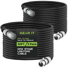 Cabo de iluminação de palco GearIt DMX para DMX, 3 pinos, 15 m, pacote com 2