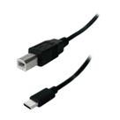 Cabo De Impressora Usb-c 2.0 Para Usb-b Preto De 1 Metro