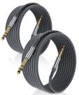 Cabo de instrumento Elebase 6,35 mm TRS 6m, pacote com 2 unidades para baixo de guitarra