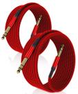 Cabo de instrumento Elebase de 1/4 de polegada TRS 3m, pacote com 2 unidades para guitarra