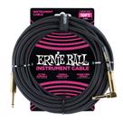 Cabo de Instrumento Ernie Ball Trançado - 3m - Preto (Reto/Angular) Cabo de Instrumento Ernie Ball Trançado - 3m - Preto (Reto/Angular)