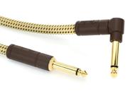 Cabo de instrumento Fender Deluxe Series de 3 m em ângulo reto, Tweed