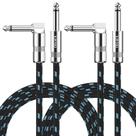 Cabo de instrumento Sovvid 10FT, pacote com 2 pés para guitarra elétrica e baixo Cabo de instrumento Sovvid 10FT, pacote com 2 pés para guitarra elétrica e baixo