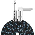 Cabo de instrumento Sovvid 20FT para guitarra elétrica e baixo preto/azul Cabo de instrumento Sovvid 20FT para guitarra elétrica e baixo preto/azul
