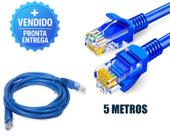 Cabo de Internet Rede RJ45 Ethernet 5 Metros 5M Azul Alta Velocidade