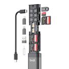 Cabo de leitor de cartão SD e USB 3.0 TF/SD Type-C BUDI 9 em 1