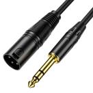 Cabo de microfone balanceado XLR macho para 6,35 mm TRS Jack 1m 2P