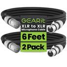 Cabo de microfone GearIt XLR macho para fêmea 1,8 m, pacote com 2 unidades, preto Cabo de microfone GearIt XLR macho para fêmea 1,8 m, pacote com 2 unidades, preto