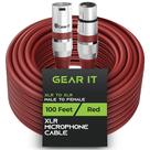 Cabo de microfone GearIt XLR macho para fêmea 30 m 3 pinos vermelho