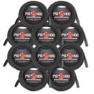 Cabo de Microfone Pig Hog PHM25 XLR 25 Pés (Pacote com 10) - 8mm Tour Grade