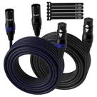 Cabo de microfone XLR axável de 1,8 m (pacote com 2) de nylon trançado