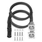 Cabo de passagem XLR de 2 pés e 3 pinos tipo D, pacote XLR M a F 2