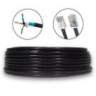 Cabo de Rede 100% Cobre 40 Metros CAT6 Preto Área Externa Dupla Capa Blindado UTP Fio Lan