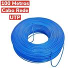 Cabo de rede azul 100 metros cat5 utp e cftv 4 pares 8 vias Cabo de rede azul 100 metros cat5 utp e cftv 4 pares 8 vias