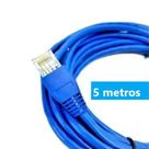 Cabo de rede azul 5 Metros CFTV internet Montado