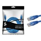 Cabo de rede cat 5e utp azul 3 metros patch cord