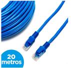 Cabo de rede cat5e 20 metros rj45 ethernet internet para modem roteador pc notebook