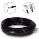Cabo De Rede Cat5e Simples Blindado 100% Cobre 50 Metros Preto Crimpado Pronto Conector Blindado