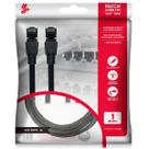 Cabo de Rede CAT7 PATCH CORD FTP 600 MHZ / 10 GBPS 1M Preto