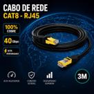 Cabo de Rede CAT8 RJ45 3 Metros 40Gbps 2000MHz S/FTP 100 Cobre Anatel Cabo de Rede CAT8 RJ45 3 Metros 40Gbps 2000MHz S/FTP 100 Cobre Anatel