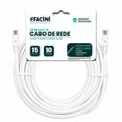 Cabo de Rede eFacini Branco CAT6 100 Cobre, Anatel 15 Metros