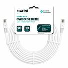 Cabo de Rede eFacini Branco CAT6 100 Cobre, Anatel 20 Metros