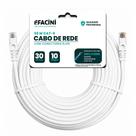 Cabo de Rede eFacini Branco CAT6 100 Cobre, Anatel 30 Metros