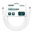 Cabo de Rede eFacini Branco CAT6 100 Cobre, Anatel 5 Metros