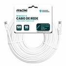 Cabo de Rede eFacini Branco CAT6 100 Cobre, Anatel 50 Metros