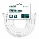 Cabo de Rede eFacini Branco CAT6 100 Cobre, Anatel 90 Metros