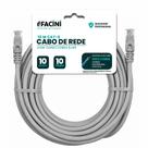 Cabo de Rede eFacini CAT6 100 Cobre, Anatel 10 Metros Cinza