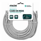 Cabo de Rede eFacini CAT6 100 Cobre, Anatel 30 Metros cinza