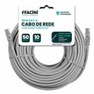 Cabo de Rede eFacini CAT6 100 Cobre, Anatel 50 Metros cinza