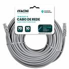 Cabo de Rede eFacini CAT6 100 Cobre, Anatel 70 Metros cinza