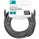Cabo de Rede eFacini CAT6 Furukawa 100 Cobre, Anatel 15 Metros cinza